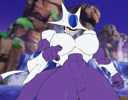 abs alien big_breasts cooler cooler_(dragon_ball) dragon_ball dragon_ball_z huge_breasts huge_thighs methados muscular_female pointing rule_63 tail thick_thighs