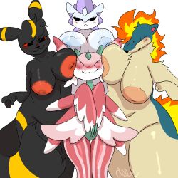 1:1 alpha_channel anthro big_breasts blush breasts canid canine detainedcat eeveelution female female/female fur generation_1_pokemon generation_2_pokemon generation_7_pokemon genitals group group_sex hair herm hi_res intersex intersex/female lurantis lurantis(detainedcat) mammal nintendo nipples nude penis pokemon pokemon_(species) pussy sandslash sex simple_background smile thick_thighs typhlosion umbreon video_games