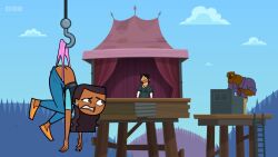 1girls accurate_art_style ass ass_cleavage ass_crack brown_eyes brown_hair butt_crack chef_hatchet chris_mclean dark-skinned_female dark_skin hanging_wedgie hook jeans panties pink_panties priya_(tdi) screenshot_edit total_drama_(series) total_drama_island total_drama_island_(2023) wedgie