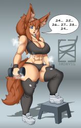 dkdevil female weights abs tail breasts