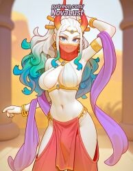 1futa 2025 ai_generated artist_name bangle blurry blurry_background blurry_foreground bracelet breasts bust chest depth_of_field futa_only futanari hi_res high_quality high_resolution highres hybrid_yamato jewelry long_hair navel novalust one_piece patreon patreon_username pelvic_curtain smile solo stable_diffusion watermark yamato_(one_piece)