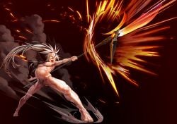 1girls alchemy_stars muscular myo-zin pregnant pubic_hair reinhardt_(alchemy_stars) spear vagina