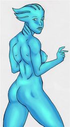 asari ass back_view blue_skin breasts looking_back mass_effect tagme terrylords