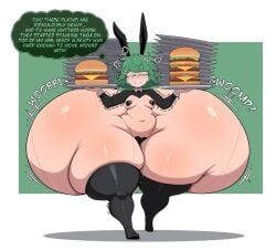 1girls 2025 anger_vein angry annoyed ass_bigger_than_body ass_bigger_than_head ass_body big_ass bottom_heavy bunny_ears bunnysuit dialogue english english_dialogue english_text fat_ass female female_only gigantic_ass green_eyes green_hair heart_maebari heart_pasties hips_wider_than_shoulders holding_object hyper hyper_ass massive_breasts meat_wall_(body_type) monkechrome one-punch_man pasties plump pussy_juice pussy_juice_drip shortstack size_fetish skindentation small_breasts solo solo_female superheroine sweat tatsumaki thick_thighs thighhighs wide_hips