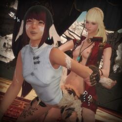 1futa 1girls 3d ambiguous_penetration au_ra breasts doggy_style evisaii ffxiv final_fantasy_xiv futa_on_female futanari gpose_(ffxiv) hyur lyse_hext midlander oc outdoor_sex outdoors partially_clothed public public_sex tanned_skin thrusting training