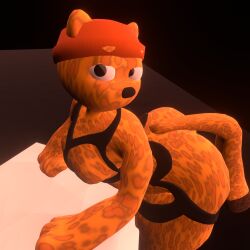 3d ass cheetah cute_face female furry harness leopard_girl twenty_one_pilots