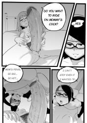 boruto:_naruto_next_generations breasts comic dialogue dirty_talk english_text futa_on_female futanari glasses greyscale incest monochrome mother_and_daughter naruto naruto_(series) nude penetration penis penis_awe sakura_haruno sarada_uchiha sex size_talk speech_bubble story text ukaya_masaru_mx uncensored vaginal_penetration