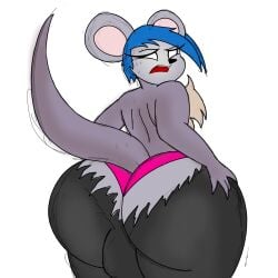 anthro ass backsack balls big_ass big_butt blue_hair femboy furry huge_ass large_ass large_butt male mouse panties plapjax rat rodent rodent_humanoid solo solo_focus solo_male thick thick_ass thick_legs thick_thighs thighs tight_clothes tight_clothing tight_fit underwear wide_hips