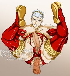 1boy akihiko_sanada kagami06 male male_focus male_only nipple_pinch persona sex_toy solo uncensored yaoi