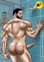 african african_male ass back_muscles bgx_comics boner butt erect_penis erection hard_on male male_only melanin muscles muscular muscular_male onlyfans_model real_person shower showering veiny_penis venom_muscle wet