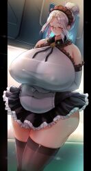 1girls armwear bbw big_breasts breasts chubby closed_eyes erect_nipples eyewear female female_only glasses hair hair_bun headwear huge_breasts hyper_breasts labiata_prototype_(last_origin) large_breasts last_origin legs legwear maid maid_headdress maid_outfit maid_uniform mature mature_female mature_woman milf namamo nipples_visible_through_clothing outfit plump solo solo_female thick_thighs thighhighs thighs voluptuous white_hair