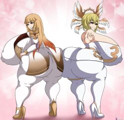 2girls ass back_view big_ass big_breasts big_butt breasts bubble_ass bubble_butt huge_ass huge_breasts huge_butt rachel_(seven_knights) seven_knights thick_ass thick_butt thick_thighs vanessa_(seven_knights)