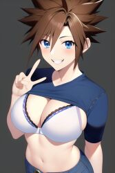 ai_generated brown_hair female genderswap_(mtf) kingdom_hearts nai_diffusion rule_63 sora stable_diffusion