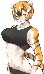 1girls amber_eyes anthro arknights aspirindabaitu big_breasts breasts female looking_at_viewer mx99926 smile solo solo_female tagme tiger tiger_girl waai_fu_(arknights)