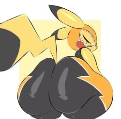 anthro arizonathevixen ass_focus big_ass bubble_butt cosplay_pikachu huge_ass nintendo pikachu pikachu_libre pokémon_(species) pokemon tagme