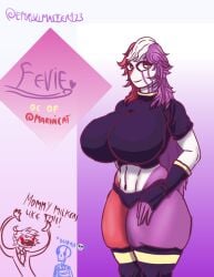 big_ass big_breasts countryhumans countryhumans_girl countryhumans_oc fevie_(markai_cat) markai_cat muscular_female purple_hair red_hair taller_girl thick_thighs thighhighs yellow_eyes zeon_(markai_cat)