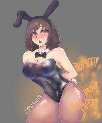 bunny_ears bunny_girl bunny_tail bunnysuit fart leaning_forward melonarts2_(artist) original_character pantyhose