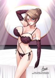 1girls adsouto alternate_costume claudia_levantine kuroinu_~kedakaki_seijo_wa_hakudaku_ni_somaru~ lingerie solo solo_focus