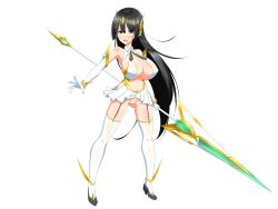 big_ass big_breasts black_hair huge_breasts kawahagitei leo008 long_hair weapon