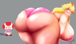 1boy 1girls 2021 ass_focus breasts_bigger_than_head bubble_ass bubble_butt cellulite enormous_ass enormous_breasts erection fat_ass female_focus huge_ass huge_breasts hyper hyper_ass long_hair looking_back male mario_(series) massive_ass massive_breasts moessins princess_peach solo_focus tagme thick_thighs toad_(mario) wide_hips