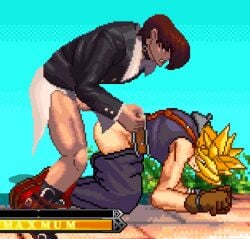 2boys anal anal_sex animated ass blonde_hair cloud_strife cmnm crossover doggy_style erect_penis erection final_fantasy final_fantasy_vii gay gay_sex iori_yagami king_of_fighters m.u.g.e.n male male/male male_only male_penetrated male_penetration mugenspriteslover penetration penis penis_in_ass pixel_art rape red_hair sex sprite sprite_art yaoi yellow_hair