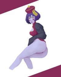 1girls agentekebab animated anus ass big_ass capcom clothing darkstalkers digital_drawing_(artwork) draw female female_only hsien_ko huge_ass jiangshi lei-lei lei_lei looking_at_viewer mp4 no_sound purple_skin pussy small_breasts smile solo solo_female time_lapse video yellow_eyes