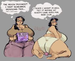 big_ass big_belly big_breasts big_butt big_thighs brain_drain brainwashing dildo fat glasses hypnosis lingerie moessins oc underwear