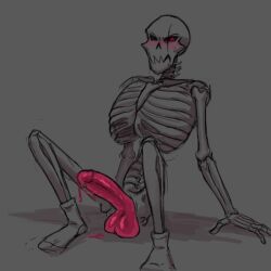 1boy 2d abosinsin alternate_universe animated_skeleton blush bones ectopenis male male_only nude papyrus papyrus_(underfell) papyrus_au penis penis_out red_penis simple_background skeleton socks solo solo_male underfell underfell_papyrus undertale undertale_(series) undertale_au