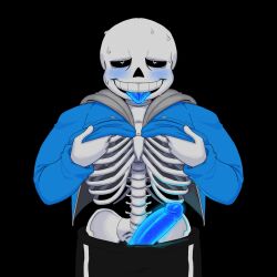 1boy 2020 abosinsin animated_skeleton bald black_background blue_hoodie blue_jacket blue_penis blue_tongue blush dark_background ectoplasm ectotongue erection foreskin foreskin_folds heart-shaped_pupils heart_shaped_pupils hooded_jacket hoodie hoodie_lift hoodie_up humanoid humanoid_penis intact jacket lifting_shirt lightsaber_dick male male_only penis penis_out retracted_foreskin sans shirt_lift shirt_up skeleton smooth_penis solo solo_male sweat sweating tongue tongue_out toony uncut undertale undertale_(series)