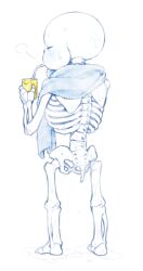 1boy 2d after_shower blue_blush blush blush_lines frostious juice juice_box male_only no_genitals nude nude_male sans shower sigh skeleton tail towel towel_around_neck towel_on_shoulder towel_only undertale undertale_(series) wet