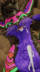 anthro blender_(software) cropped_image cum fur furry furry_only jragon_(artist) purple_fur tagme twitter