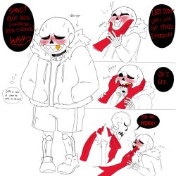 2boys 2d abosinsin alternate_universe animated_skeleton blush comic comic_page dialogue face_grab horny incest male male_only papyrus papyrus_(underfell) papyrus_au sans sans_(underfell) sans_au sharp_teeth skeleton sweating text underfell underfell_papyrus underfell_sans undertale undertale_(series) undertale_au