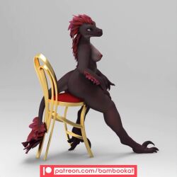 3d animated anthro bambookat feathered_dinosaur furry mp4 no_sound scalie turntable_(animation) video