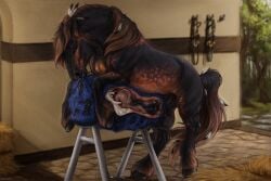 anatomically_correct anatomically_correct_genitalia anatomically_correct_penis animal_genitalia animal_penis ball_slap balls barn big_balls big_flare big_penis bite bite_mark blue_body blue_fur bodily_fluids breeding_mount bridle brown_body brown_fur brown_mane closed_eyes cum cum_inside cum_on_penis cum_while_penetrated cumshot day detailed_background draft_horse ejaculation equid equine equine_penis erection feathering feral feral_penetrating feralized flared_penis from_behind_position fur genital_fluids genitals grass hair hay hi_res hooves horse horsecock huge_cock huge_flare humping male male_penetrating mammal mane medial_ring mottled mottled_body mottled_fur mottled_genitalia mottled_penis mounting multicolored_body multicolored_fur multicolored_hair multicolored_penis noz_orlok orgasm penetration penile penile_penetration penis plant quadruped raised_leg raised_tail scarlanya sex sheath slap solo thrusting translucent tree two_tone_body two_tone_fur two_tone_hair two_tone_penis two_tone_tail unguligrade