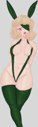 arms_behind_back brialzebubbie bunny_ears danganronpa danganronpa_2:_goodbye_despair expressionless female female_only light-skinned_female light_skin nanami_chiaki pale-skinned_female pale_skin slightly_chubby sling_bikini sp4gh3tt1_(artist) straight_hair super_danganronpa_2 thick_thighs thighhighs