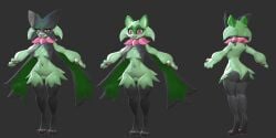 3d_(artwork) anthro digital_media_(artwork) dragoon343 female genitals hi_res humanoid leaked_pokemon maskless_meowscarada meowscarada nintendo pokemon pokemon_sv pussy video_games