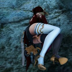 3d birth black_desert_online breeding_slave defeated insects lahn on_ground parasite stockings underwear worms