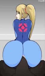 1boy 1girls 2d 3:5 anal anal_sex animated ass_clapping big_ass bimbo blonde blonde_hair curvy dark-skinned_male dark_skin female green_eyes interracial looking_back male metroid moaning mp4 nintendo ponytail pov reverse_cowgirl_position samus_aran sentones sex shorter_than_10_seconds sound twerking_on_dick vertical_video video voluptuous zonen404