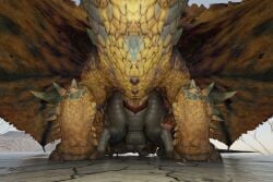 3:2 3d_(artwork) beak big_penis blender_(software) capcom claws digital_media_(artwork) dragon duo elder_dragon erection female female_penetrated feral feral_on_feral flying_wyvern fur genitals hi_res horn huge_cock large_insertion male male/female male_penetrating male_penetrating_female monster_hunter muscular nargacuga nergigante penetration penis pussy rear_view scales scalie sex teeth thiccacuga tongue vaginal_penetration vaginal_penetration video_games wings wyvern