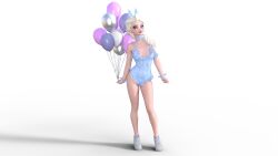 3d 3d_(artwork) balloons blonde_hair blue_eyes bunnysuit disney elsa_(frozen) frozen_(film) small_breasts sugamunda