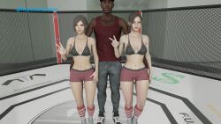 1boy 1girls 3d ada_wong capcom claire_redfield dark-skinned_male interracial melanin resident_evil resident_evil_2 resident_evil_2_remake unfinishedneme1