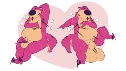 anthro balls big_balls genitals hi_res hyaenid jeffrey_taggart male mammal slightly_chubby solo thewilldpink