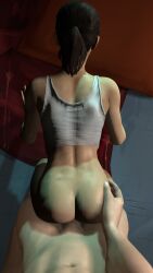 arched_back chell doggy_style perspective portal wet