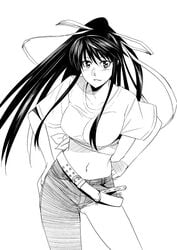 black_and_white jeans kanzaki_kaori monochrome to_aru_majutsu_no_index