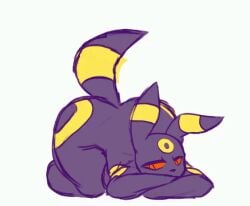 animated_gif black_fur eeveelution face_down_ass_up female female_focus fur furry gif huge_ass lime09 pokemon red_eyes umbreon wagging_tail