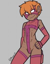 female hand_on_hip magra magra123 magra_(artist) pubic_hair revealing_clothes revealing_outfit superheroine