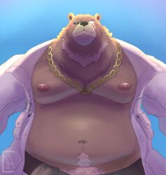 bara bear ben_bigger chest_fur furry male male_only nipples solo solo_male zenless_zone_zero