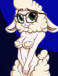 dawn_bellwether disney female furry glasses large_breasts skylight_(artist) solo zootopia