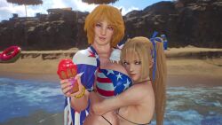 2girls 3d 3d_animation alternate_hairstyle alternate_version_at_source american american_flag_bikini animated banskinator beach bikini blonde_hair breast_kiss breast_worship casual clothing curvy curvy_body curvy_female curvy_milf dead_or_alive female hair_physics human ice_cream licking_breast light-skinned_female light_skin looking_at_viewer marie_rose milf motorboating mp4 outerwear pale_skin short_hair size_difference sound spilled_liquid swimwear tagme taller_girl texan thick_thighs tina_armstrong urbanator video virtamate young_woman young_woman_and_milf yuri