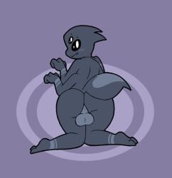 2022 2_toes 3_fingers 4_arms 4_eyes absurd_res anthro arachnid arin_(imbynova) arthropod ass backsack balls bent_over big_butt black_eyes blush blush_lines closed_smile digital_media_(artwork) eyebrows feet femboy fingers genitals grey_background grey_body hi_res lewdnova looking_at_viewer looking_back looking_back_at_viewer male_only mouth_closed multi_arm multi_eye multi_limb presenting presenting_hindquarters pupils rear_view simple_background smile solo spider thick_thighs toes white_pupils